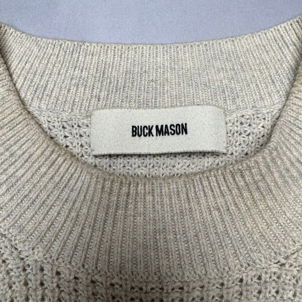 Buck Mason Seafarer Cotton Shrunken Crew Sweater Women's Medium READ Luxury - Picture 4 of 13